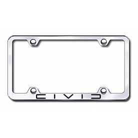 Automotive Gold License Plate Frame - Silver Stainless Steel - LFWCIVCEC