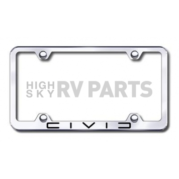 Automotive Gold License Plate Frame - Silver Stainless Steel - LFWCIVCEC
