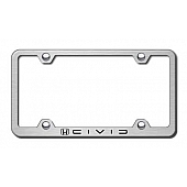 Automotive Gold License Plate Frame - Silver Stainless Steel - LFWCIVCES