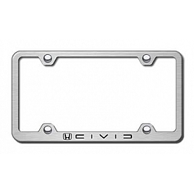Automotive Gold License Plate Frame - Silver Stainless Steel - LFWCIVCES