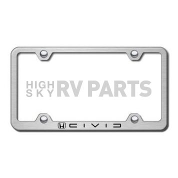 Automotive Gold License Plate Frame - Silver Stainless Steel - LFWCIVCES
