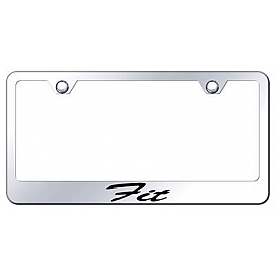 Automotive Gold License Plate Frame - Silver Stainless Steel - LFSFITEC