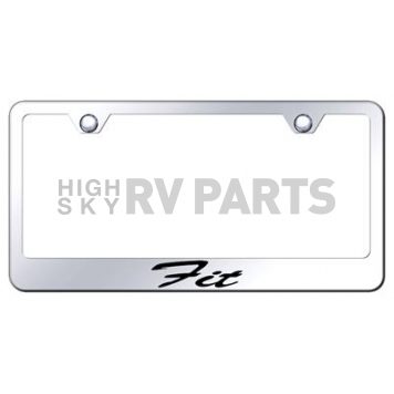 Automotive Gold License Plate Frame - Silver Stainless Steel - LFSFITEC
