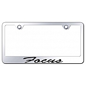 Automotive Gold License Plate Frame - Silver Stainless Steel - LFSFOCEC