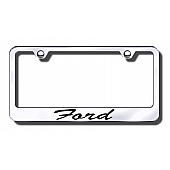 Automotive Gold License Plate Frame - Silver Stainless Steel - LFSFOREC