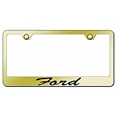 Automotive Gold License Plate Frame - Gold Stainless Steel - LFSFOREG