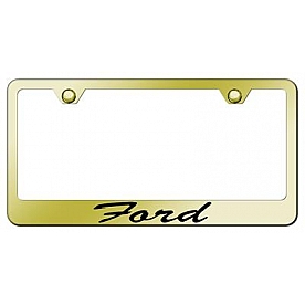 Automotive Gold License Plate Frame - Gold Stainless Steel - LFSFOREG