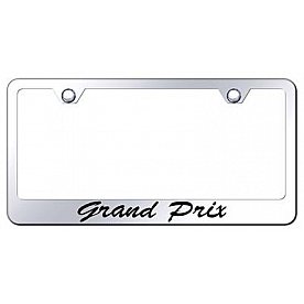 Automotive Gold License Plate Frame - Silver Stainless Steel - LFSGPREC