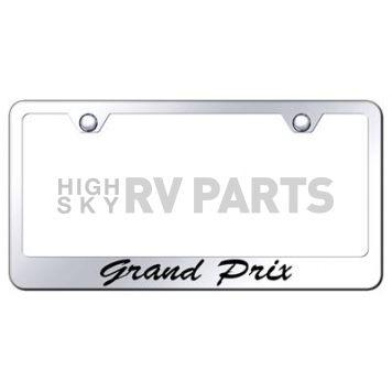Automotive Gold License Plate Frame - Silver Stainless Steel - LFSGPREC