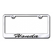 Automotive Gold License Plate Frame - Silver Stainless Steel - LFSHONEC