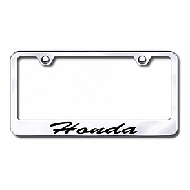 Automotive Gold License Plate Frame - Silver Stainless Steel - LFSHONEC