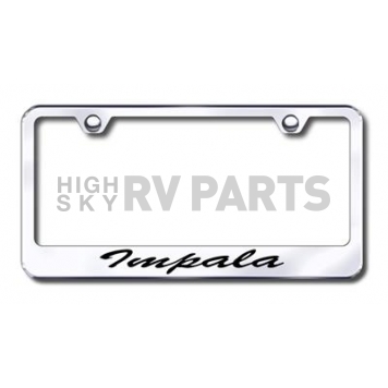 Automotive Gold License Plate Frame - Silver Stainless Steel - LFSIMPEC