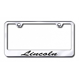 Automotive Gold License Plate Frame - Silver Stainless Steel - LFSLINEC