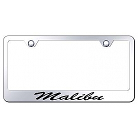 Automotive Gold License Plate Frame - Silver Stainless Steel - LFSMALEC