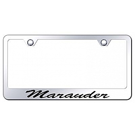 Automotive Gold License Plate Frame - Silver Stainless Steel - LFSMAUEC