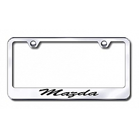 Automotive Gold License Plate Frame - Silver Stainless Steel - LFSMAZEC