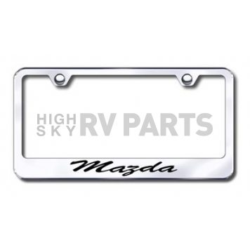 Automotive Gold License Plate Frame - Silver Stainless Steel - LFSMAZEC