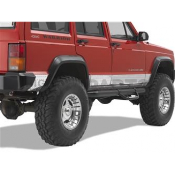 Warrior Products Rocker Panel Guard - Flat Aluminum Silver Polished Single - 935