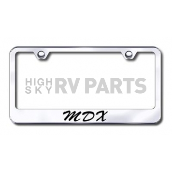 Automotive Gold License Plate Frame - Silver Stainless Steel - LFSMDXEC