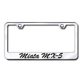 Automotive Gold License Plate Frame - Silver Stainless Steel - LFSMIAEC
