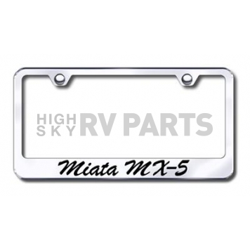 Automotive Gold License Plate Frame - Silver Stainless Steel - LFSMIAEC