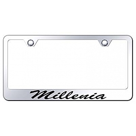 Automotive Gold License Plate Frame - Silver Stainless Steel - LFSMILEC