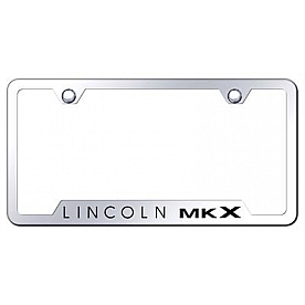 Automotive Gold License Plate Frame - Silver Stainless Steel - GFMKXEC