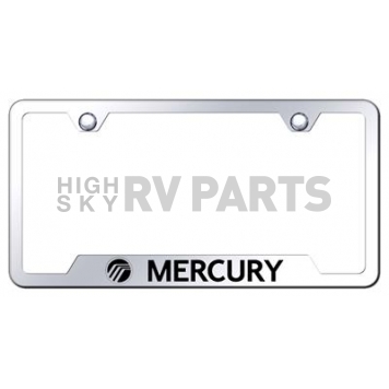 Automotive Gold License Plate Frame - Silver Stainless Steel - GFMRYEC