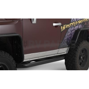 Warrior Products Rocker Panel Guard - Flat Aluminum Silver Polished Single - 3900