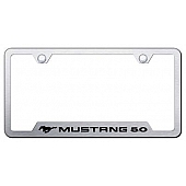 Automotive Gold License Plate Frame - Silver Stainless Steel - GFMUS5ES