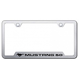 Automotive Gold License Plate Frame - Silver Stainless Steel - GFMUS5ES
