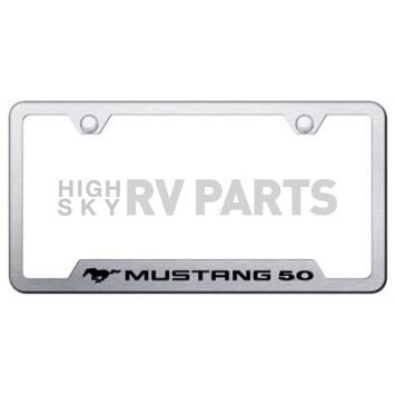Automotive Gold License Plate Frame - Silver Stainless Steel - GFMUS5ES