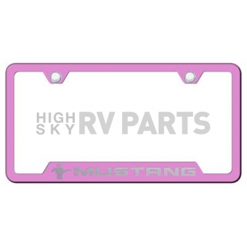 Automotive Gold License Plate Frame - Pink Stainless Steel - GFMUSTBEP