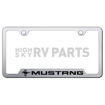 Automotive Gold License Plate Frame - Silver Stainless Steel - GFMUSTBES