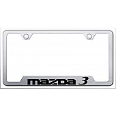 Automotive Gold License Plate Frame - Silver Stainless Steel - GFMZ3ES