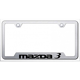 Automotive Gold License Plate Frame - Silver Stainless Steel - GFMZ3ES
