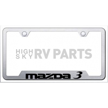 Automotive Gold License Plate Frame - Silver Stainless Steel - GFMZ3ES
