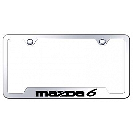 Automotive Gold License Plate Frame - Silver Stainless Steel - GFMZ6EC