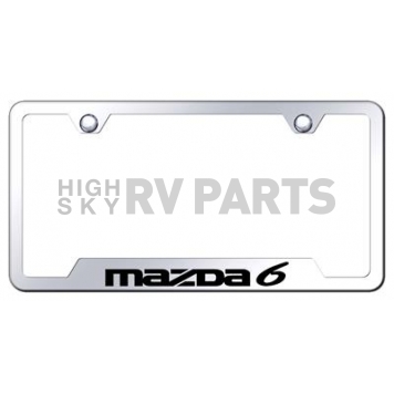 Automotive Gold License Plate Frame - Silver Stainless Steel - GFMZ6EC