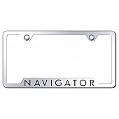 Automotive Gold License Plate Frame - Silver Stainless Steel - GFNAVEC