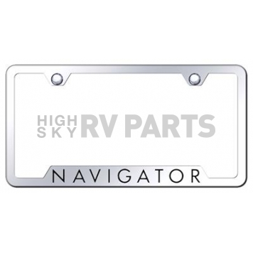 Automotive Gold License Plate Frame - Silver Stainless Steel - GFNAVEC