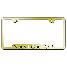 Automotive Gold License Plate Frame - Gold Stainless Steel - GFNAVEG