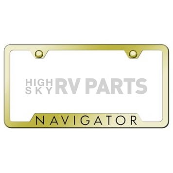 Automotive Gold License Plate Frame - Gold Stainless Steel - GFNAVEG