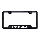 Automotive Gold License Plate Frame - Black Stainless Steel - GFNOLAEB