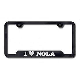 Automotive Gold License Plate Frame - Black Stainless Steel - GFNOLAEB