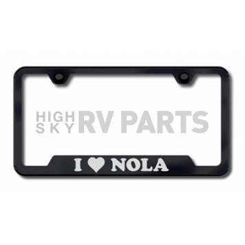 Automotive Gold License Plate Frame - Black Stainless Steel - GFNOLAEB