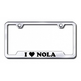 Automotive Gold License Plate Frame - Silver Stainless Steel - GFNOLAEC