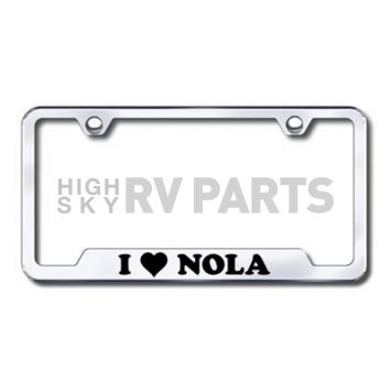 Automotive Gold License Plate Frame - Silver Stainless Steel - GFNOLAEC