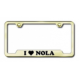 Automotive Gold License Plate Frame - Gold Stainless Steel - GFNOLAEG