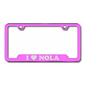 Automotive Gold License Plate Frame - Pink Stainless Steel - GFNOLAEP